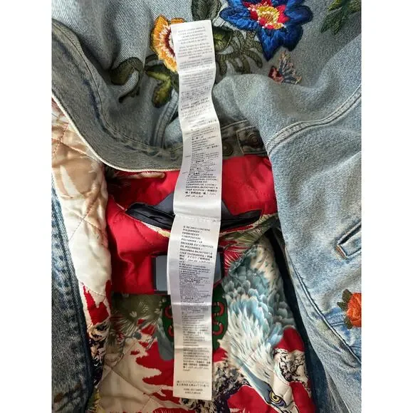 Gucci Blue DIY Custom Embroidered Patch Denim Jacket - Picture 6 of 7